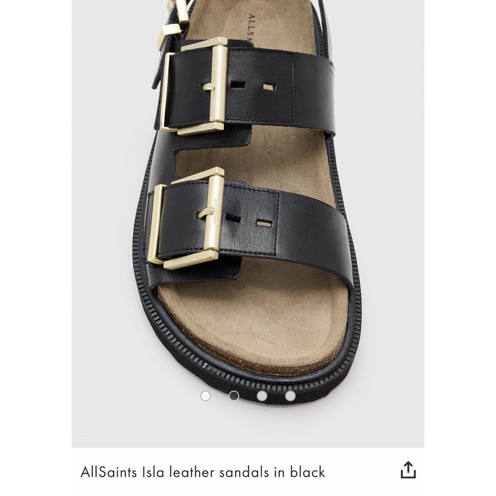 AllSaints ISLA Chunky Leather Women's Sandals Black size US10 EU40 NIB $249 - Picture 2 of 13